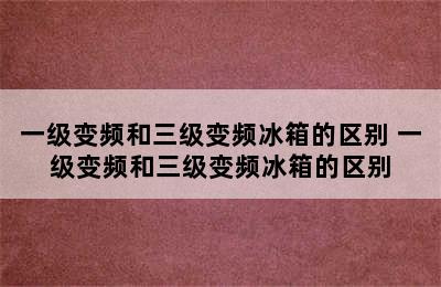 一级变频和三级变频冰箱的区别 一级变频和三级变频冰箱的区别